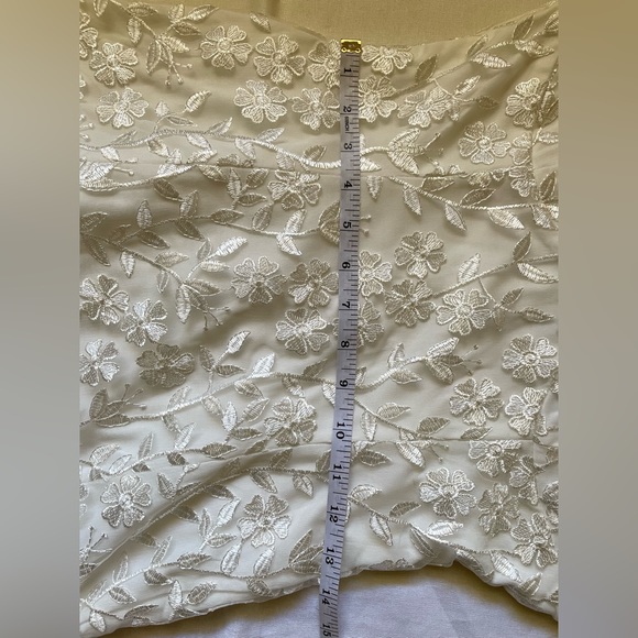 Lulu’s Ivory Floral Embroidered Ruffled Mini Cocktail Dress - Picture 12 of 13